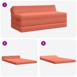 vidaXL Canapé-lit pliable Rouge orange 120 x 60 x 49 cm Tissu