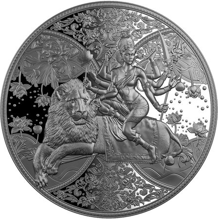 Pièce de monnaie en Argent 2000 Francs g 31.1 (1 oz) Millésime 2023 Hindu Religion DURGA