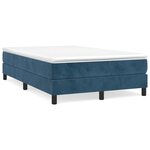 vidaXL Sommier à lattes de lit et matelas Bleu foncé 120x200cm Velours