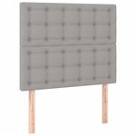vidaXL Sommier à lattes de lit avec matelas Gris clair 100x200cm Tissu