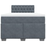 vidaXL Sommier à lattes de lit et matelas gris foncé 120x190cm velours