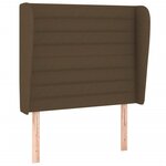 vidaXL Tête de lit avec oreilles Marron foncé 93x23x118/128 cm Tissu
