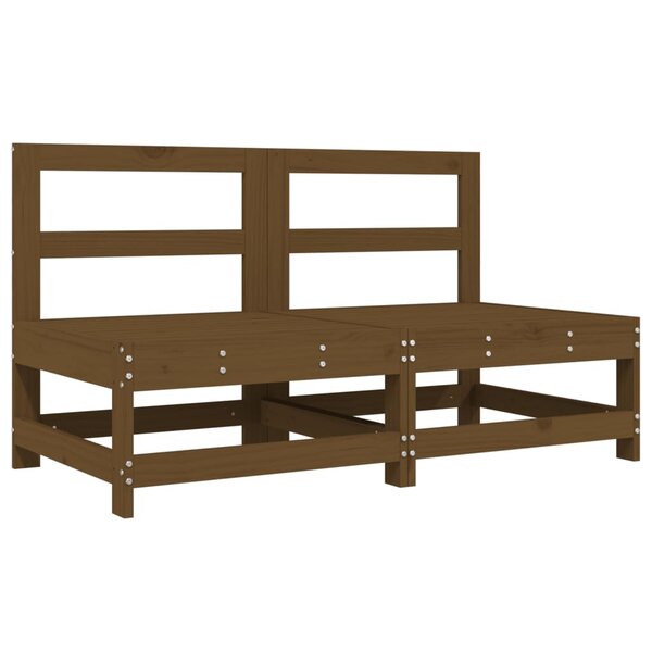 vidaXL Canapés centraux de jardin 2 Pièces marron miel bois de pin solide