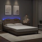 vidaXL Cadre de lit avec LED sans matelas cappuccino 140x200 cm