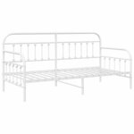 vidaXL Cadre de lit de jour Blanc 90 x 200 cm Acier enduit de poudre