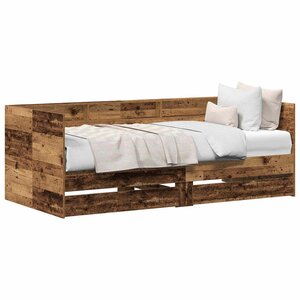 vidaXL Lit d'appoint Bois Ancien 90 x 190 cm Bois d'ingénierie