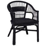 vidaXL Chaise empilable Rotin Noir 60 x 60 x 81 cm