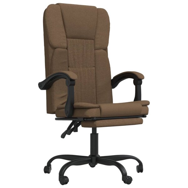 vidaXL Fauteuil inclinable de bureau Marron Tissu