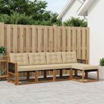 vidaXL Ensemble de canapés d'extérieur 5 Pièces Naturel et Beige