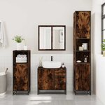 vidaXL Ensemble meubles salle de bain 4 Pièces chêne fumé bois ingénierie
