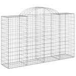 vidaXL Paniers à gabions arqués 11 Pièces 200x50x120/140 cm Fer galvanisé