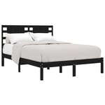 vidaXL Cadre de lit sans matelas noir 140x190 cm bois de pin massif