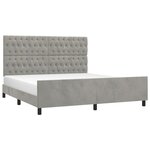vidaXL Cadre de lit sans matelas gris clair velours