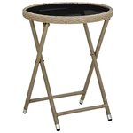 vidaXL Ensemble bistro de jardin 3 Pièces Beige Poly rotin