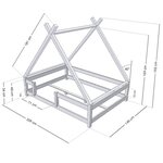 Lit cabane enfant TAHUKA 140 x 200 gris clair