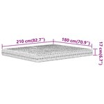 vidaXL Matelas en mousse blanc 180x210 cm dureté H2 H3