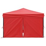 vidaXL Tente de réception pliable avec parois Rouge 3x3 m