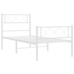 vidaXL Cadre de lit métal sans matelas et pied de lit blanc 107x203 cm
