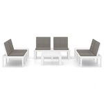 Salon de jardin meuble d'extérieur ensemble de mobilier 6 pièces avec coussins plastique blanc 02_0016847