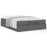 vidaXL Cadre de lit avec stockage Gris foncé 160 x 200 cm tissu