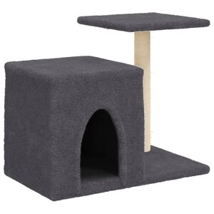 vidaXL Arbre à chat avec griffoirs en sisal gris foncé 50 5 cm