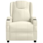 vidaXL Fauteuil inclinable Blanc crème Similicuir