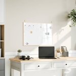 vidaXL Tableau blanc magnétique avec cadre bois de pin massif 80x55 cm