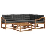 vidaXL Ensemble de canapés d'extérieur 5 Pièces Naturel et Anthracite