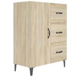 Vidaxl buffet haut chêne sonoma 69 5x34x180 cm bois d'ingénierie