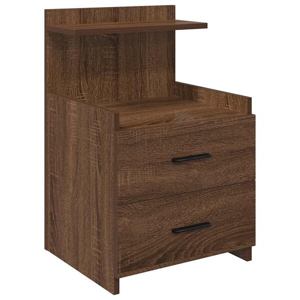 vidaXL Table de chevet avec 2 tiroirs Chêne brun 40 x 36 5 x 62 cm
