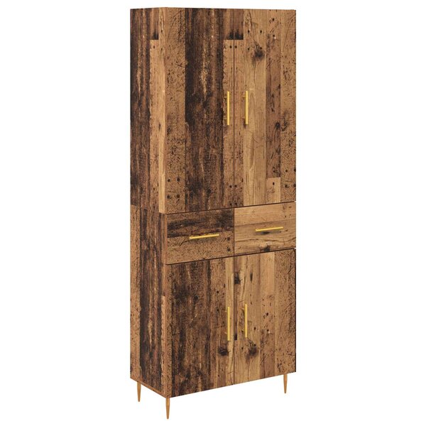 vidaXL Haut Armoire Bois Ancien 69 5 x 34 x 180 cm Bois d'ingénierie