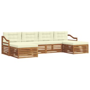 vidaXL Ensembles de canapés avec coussin 6 Pièces Naturel et Crème