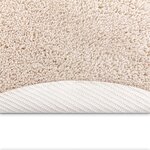 Tapis Shaggy avec dos en latex Crème Ø90 cm