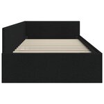 vidaXL Cadre de lit d'angle Noir 80 x 200 cm Tissu et bois reconstitué
