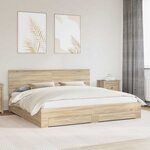 vidaXL Cadre de lit Chêne Sonoma 200 x 200 cm Bois d'ingénierie