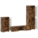 vidaXL Ensemble meuble TV FLORIN Chêne fumé Bois d'ingénierie