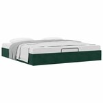 VidaXL Cadre de lit ottoman avec matelas vert foncé 180x200 cm velours