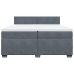 vidaXL Sommier à lattes de lit et matelas Gris foncé 200x200cm Velours