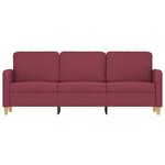 vidaXL Canapé à 3 places Rouge bordeaux 180 cm Tissu