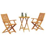 vidaXL Ensemble bistro pliant 3 Pièces Marron Bois d'Acacia Massif