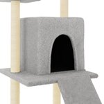 vidaXL Arbre à chat avec griffoirs en sisal gris clair 110 cm