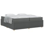 vidaXL Cadre de lit avec matelas Gris foncé 200 x 200 cm tissu