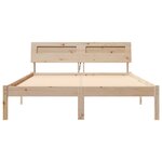vidaXL Cadre de lit avec tête de lit Marron 135 x 190 cm Pin massif