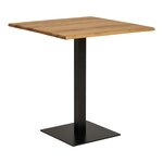 Table de café chêne base en métal noir 70 x 70 x 75 cm
