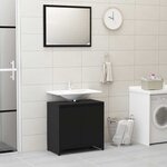 vidaXL Ensemble de meubles de salle de bain Noir Aggloméré