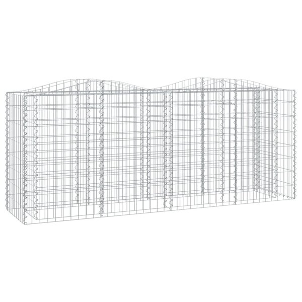 vidaXL Lit surélevé à gabions arqué 200x50x100 cm Fer galvanisé