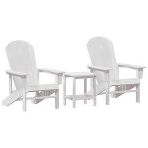 vidaXL Chaise de jardin 3 pc Blanc Polyéthylène