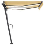 vidaXL Auvent manuel rétractable avec LED 350x250 cm Jaune et blanc