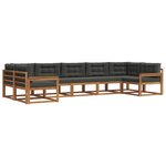 vidaXL Ensemble de canapés d'extérieur 7 pc Naturel et Anthracite
