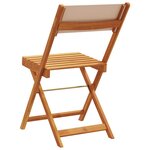 vidaXL Chaises de bistrot lot de 2 taupe bois d'acacia massif et tissu